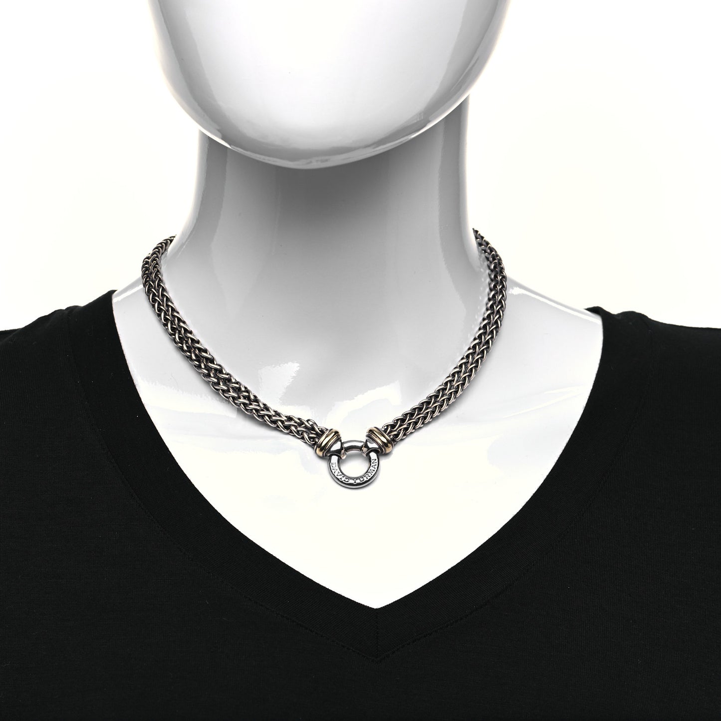 Sterling Silver 18K Yellow Gold 8mm Double Wheat Chain Necklace