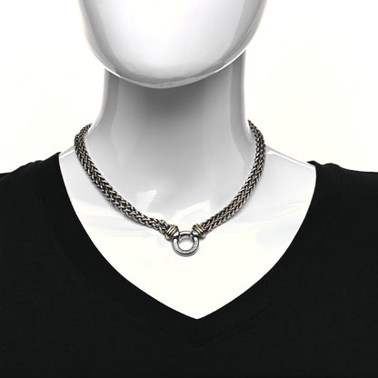 David Yurman Sterling Silver 18K Yellow Gold 8mm Double Wheat Chain Necklace 2 of 4