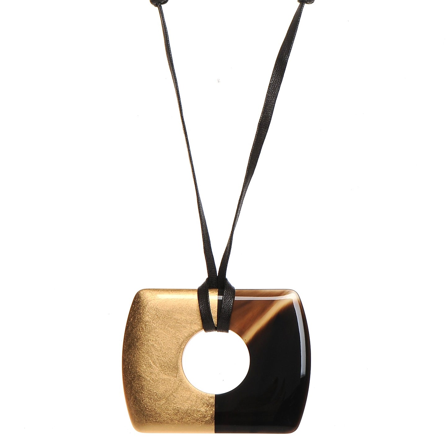 Buffalo Horn Metallic Leaf Dalva Pendant Necklace