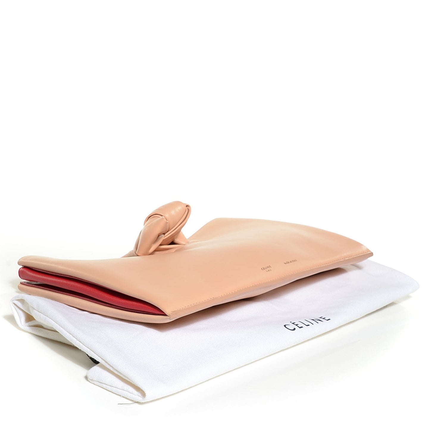 Lambskin Knotted Clutch Flesh