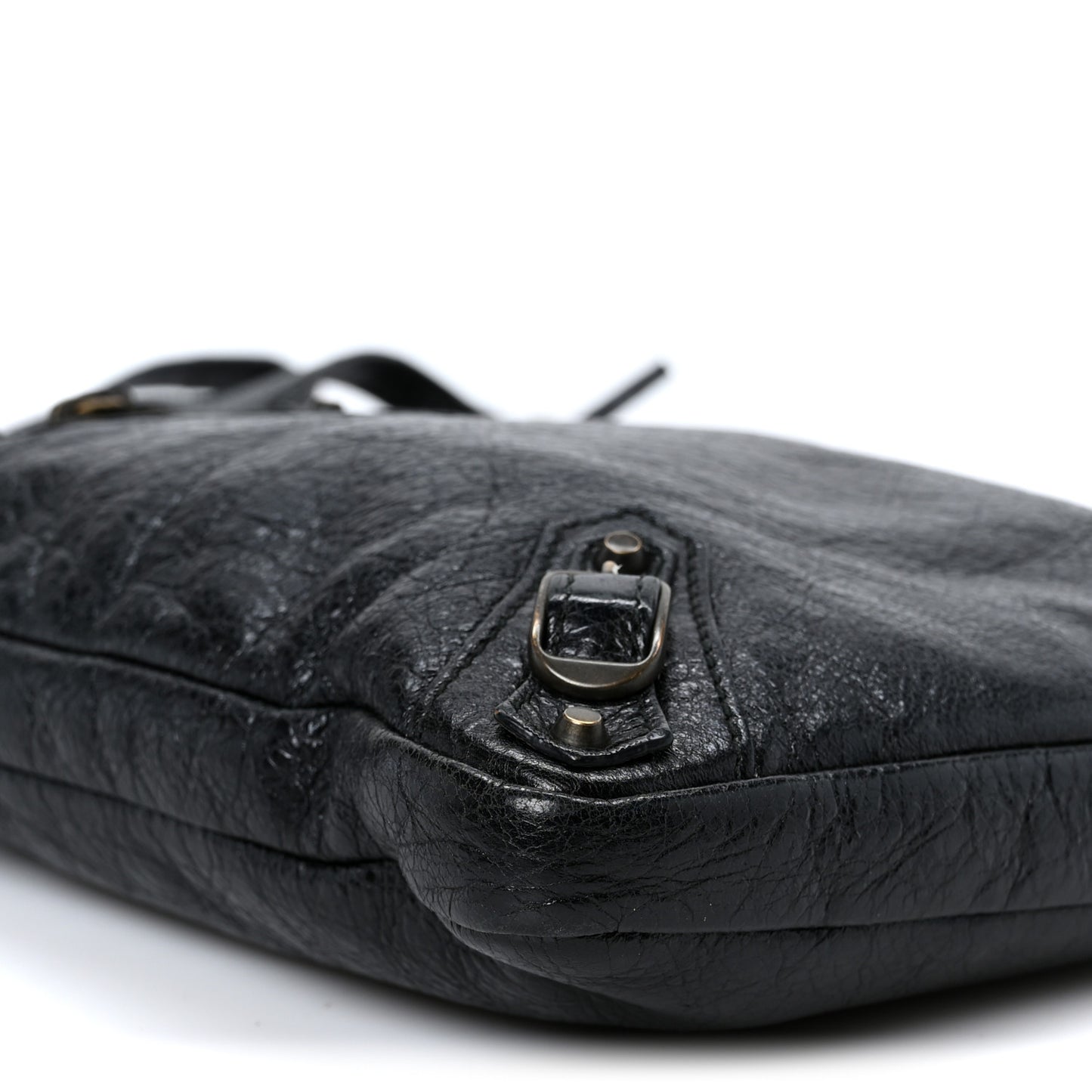 Agneau Classic Hardware Flat Crossbody Black