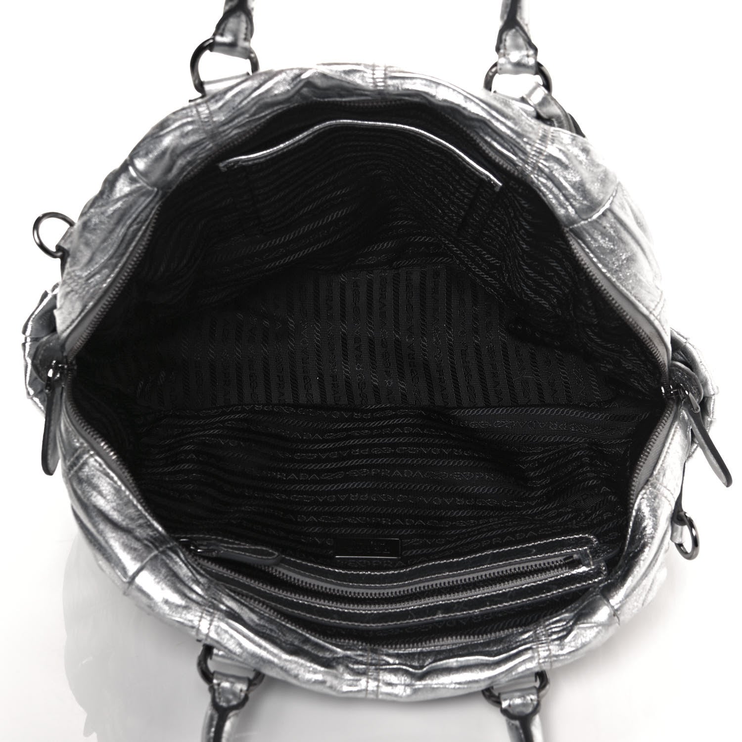 Prada Nappa Gaufre Bowler Argento 5 of 12