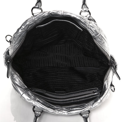 Prada Nappa Gaufre Bowler Argento 5 of 12