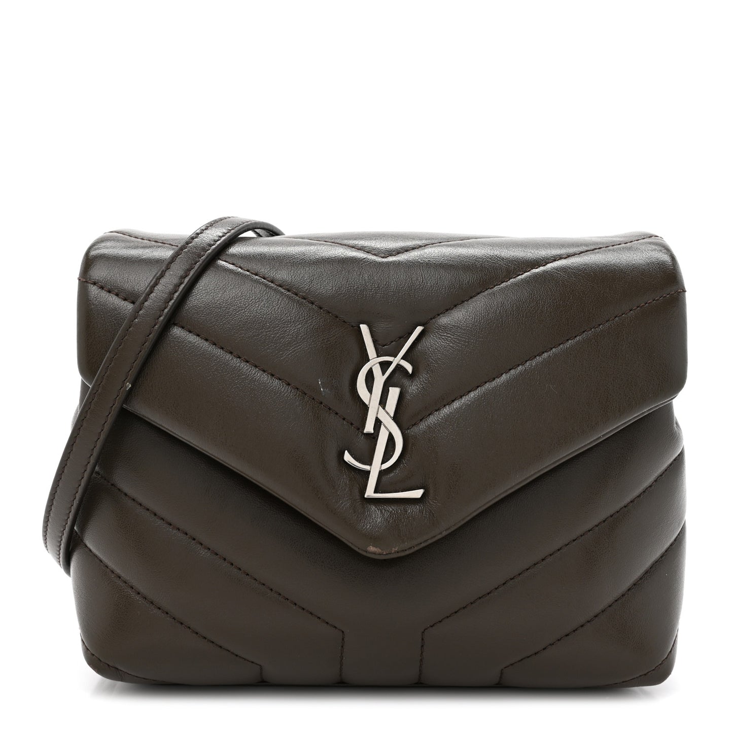 Calfskin Y Quilted Monogram Toy Loulou Crossbody Bag Military Olive