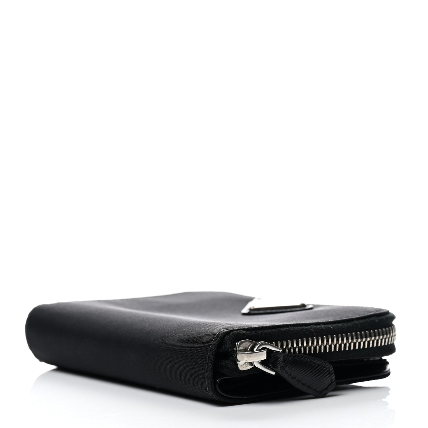 Tessuto Nylon Compact Zip Around Wallet Black