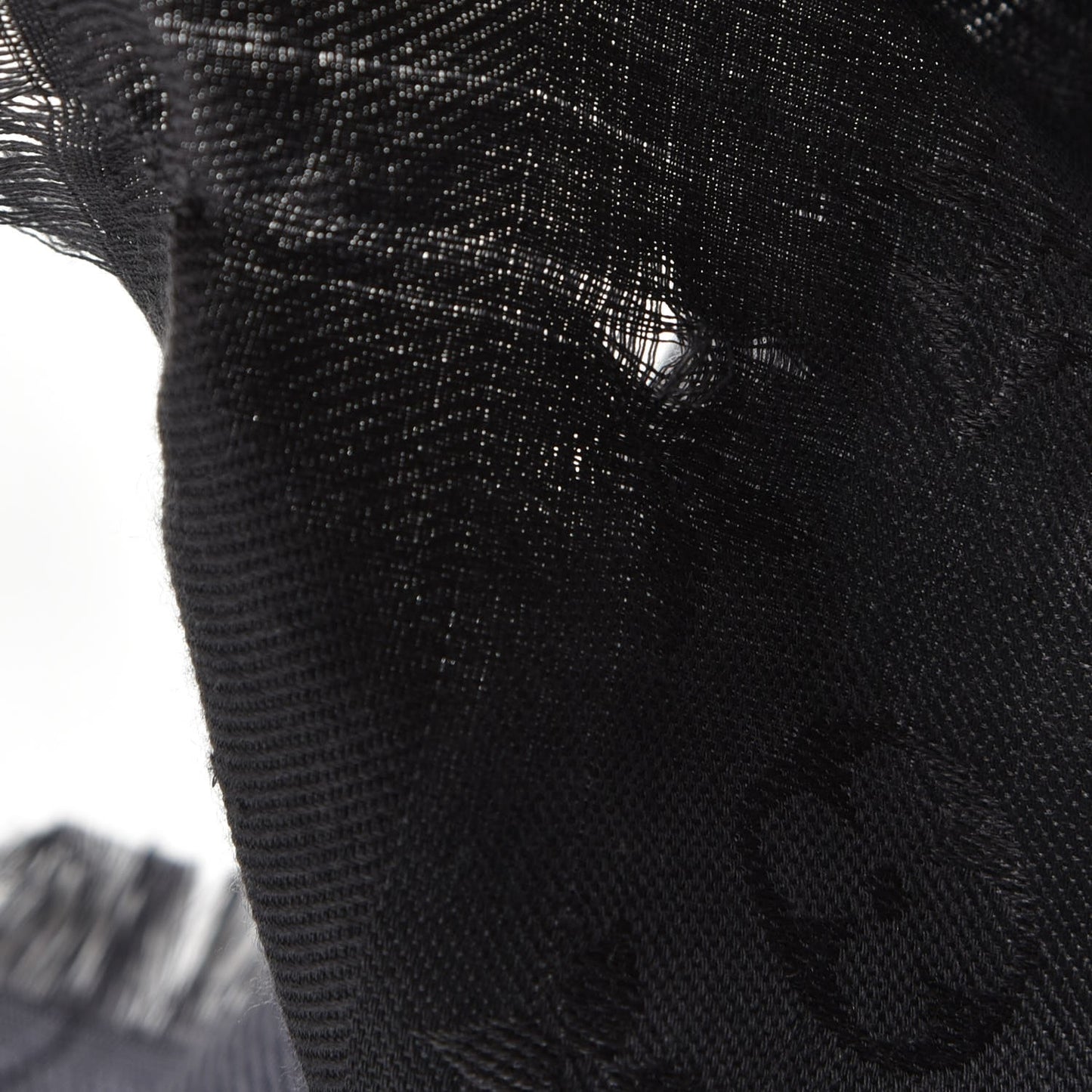 Wool Silk Monogram Shawl Anthracite