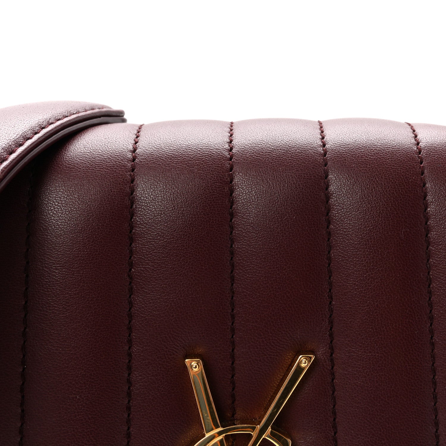 Saint Laurent Lambskin Matelasse Monogram Medium Vicky Chain Bag Rouge Legion 7 of 9