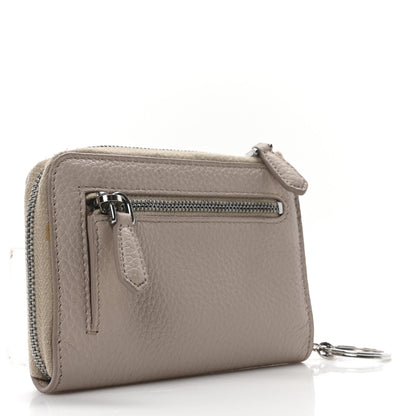 Prada Saffiano Metal Zip Around Keychain Cipria 3 of 9