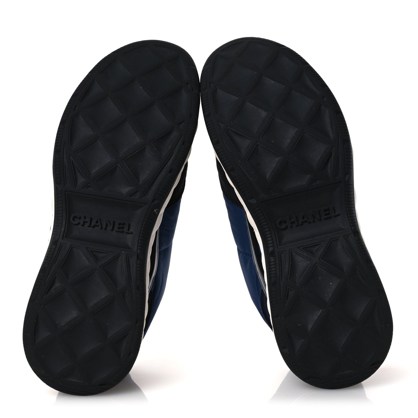 Nylon Suede Calfskin Womens Logo Sneakers 36 Dark Navy Blue 39 Dark Navy Blue