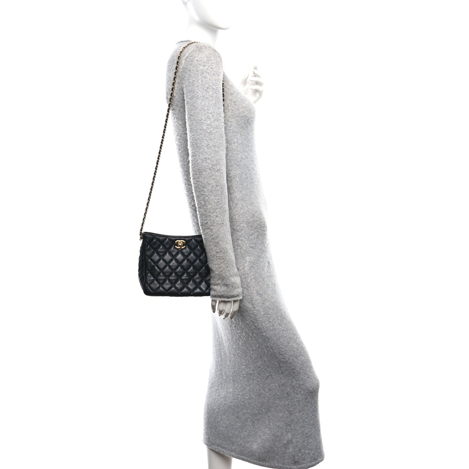 Chanel Lambskin Quilted Small Pearl Crush Hobo Black 2 of 10