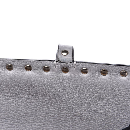 Valentino Garavani Grained Calfskin Small Rockstud Double Bag Pastel Grey 10 of 13