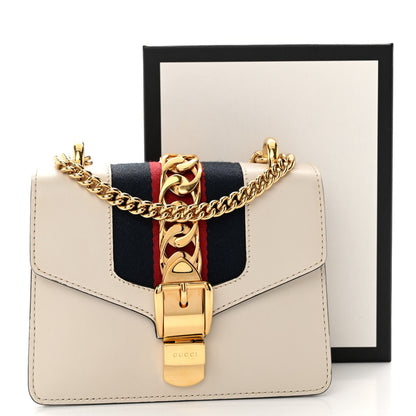 Gucci Calfskin Mini Sylvie Chain Shoulder Bag White 13 of 13