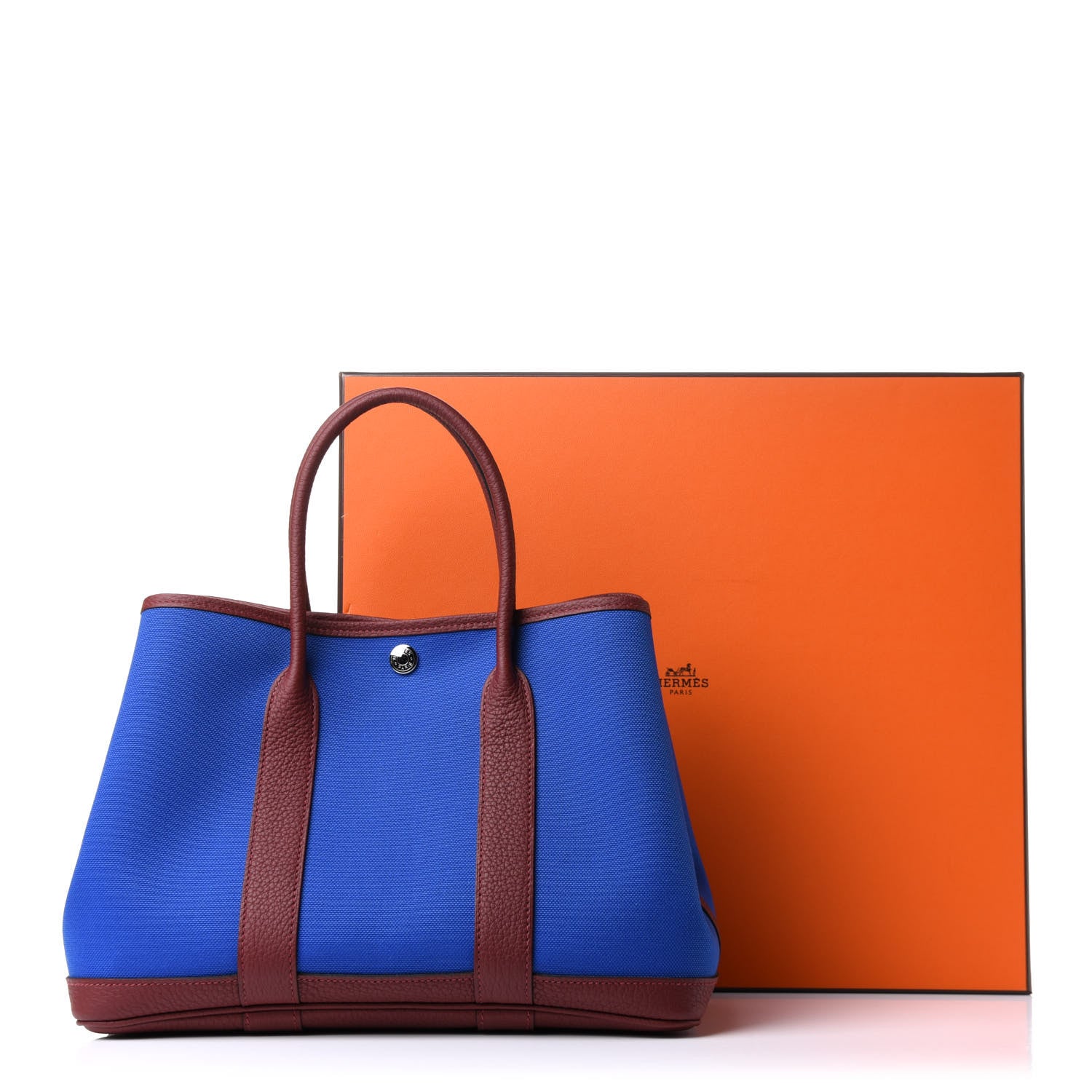 Hermes Toile Negonda Garden Party 30 TPM Bleu Bill Rouge H 9 of 9