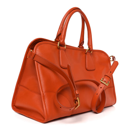 Prada Saffiano Lux Tote Papaya 3 of 9