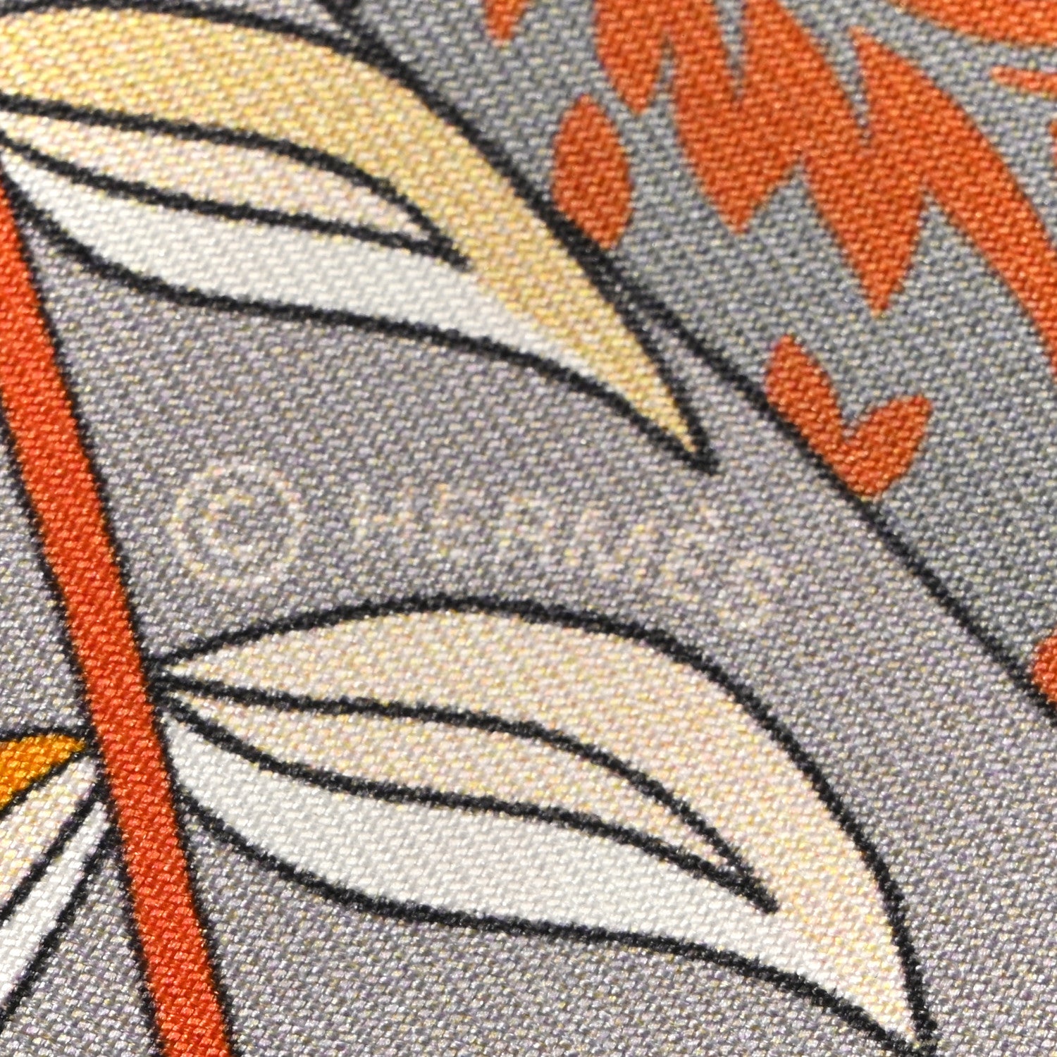 Hermes Silk Fleurs et Papillons de Tissus Twilly Gris Perle Brun Or 4 of 5