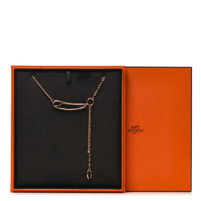 Hermes 18K Rose Gold Diamond GM Chaine d'Ancre Punk Lariat Necklace 5 of 5