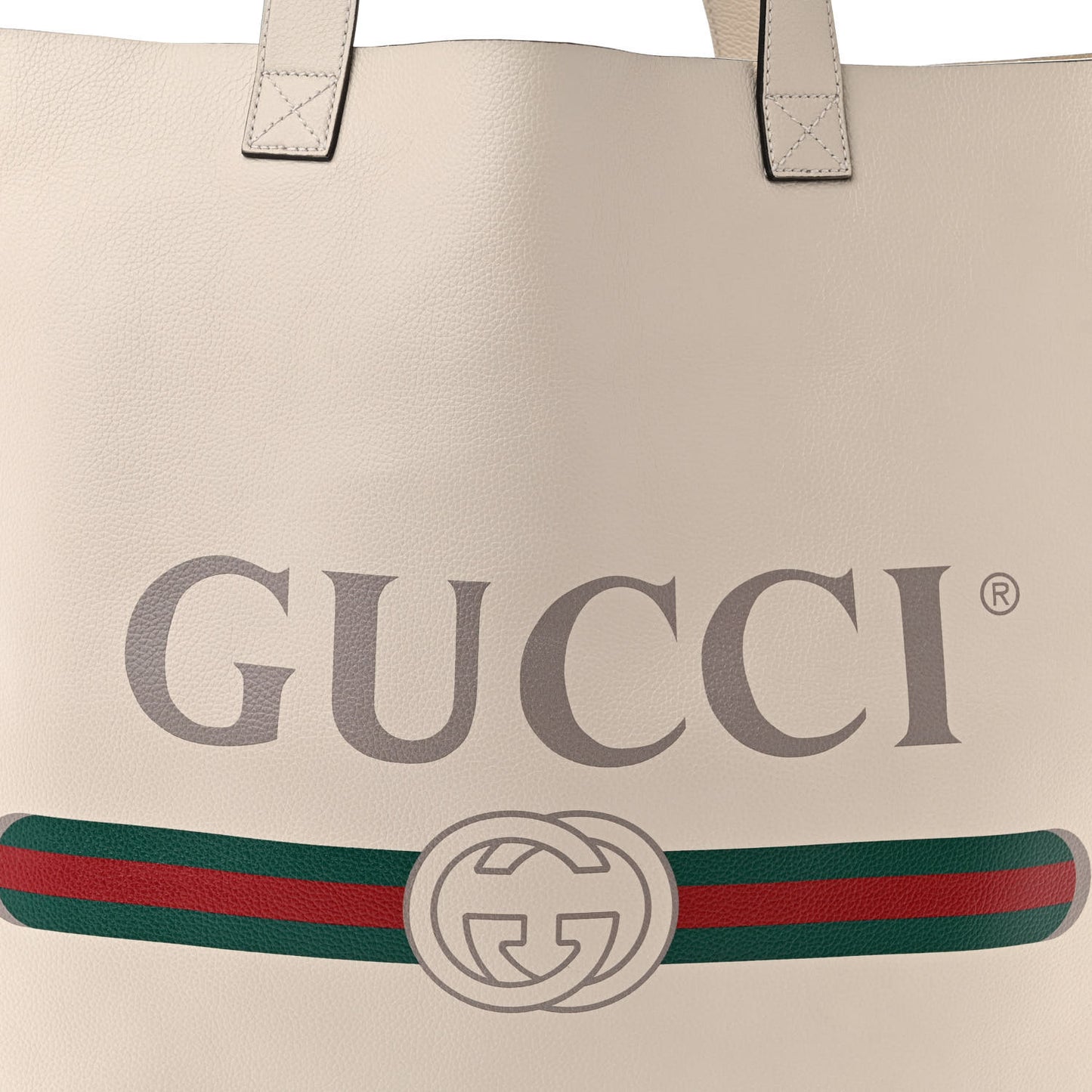 Calfskin Mens Logo Tote White