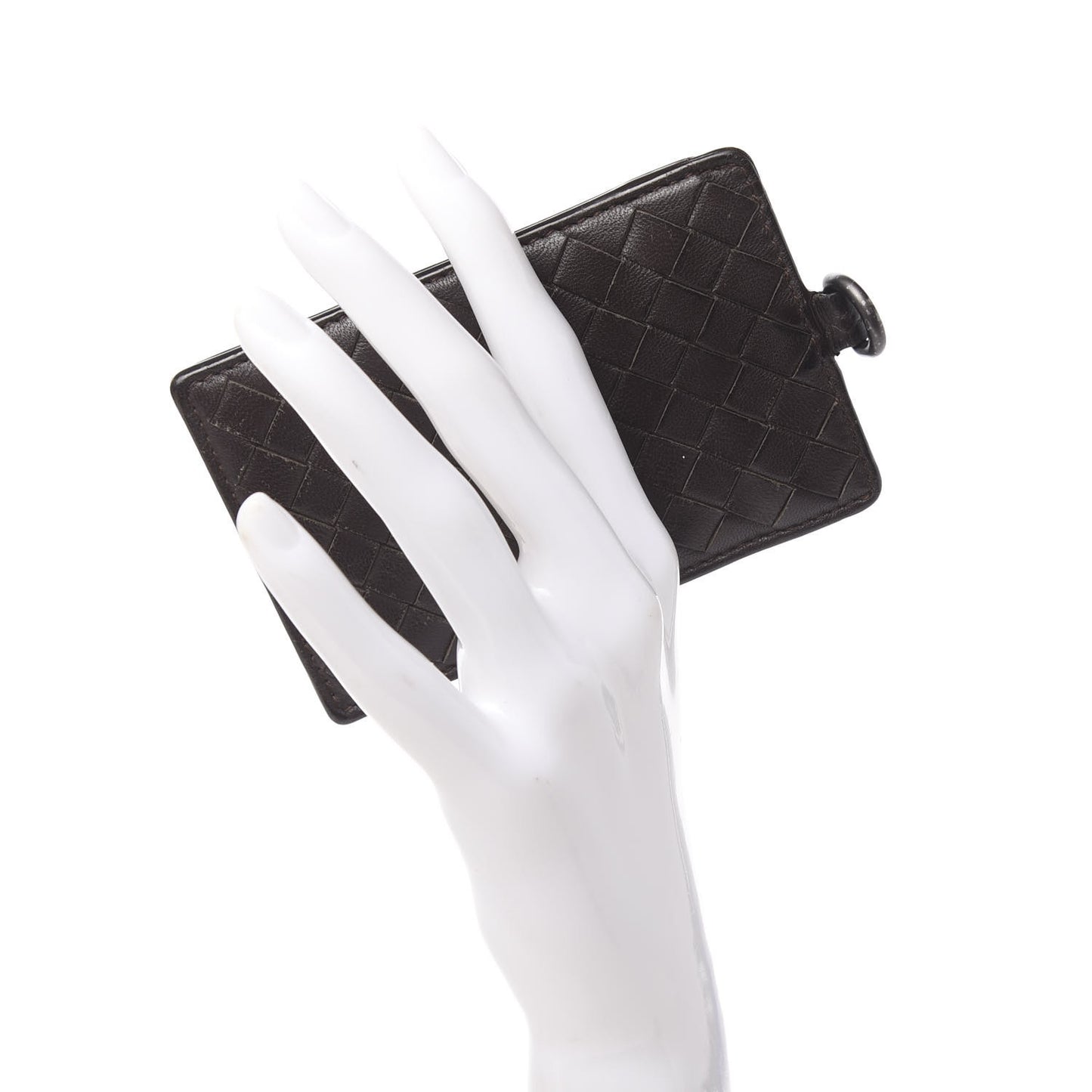 Nappa Intrecciato Card Case Ebano