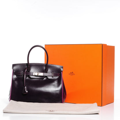 Hermes Box Bi-Color Birkin 30 Raisin Cyclamen 19 of 26