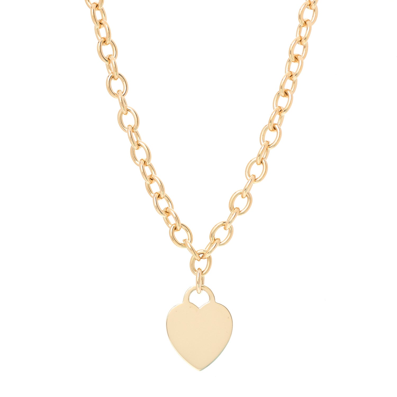 Tiffany 18K Yellow Gold Heart Tag Necklace 1 of 5