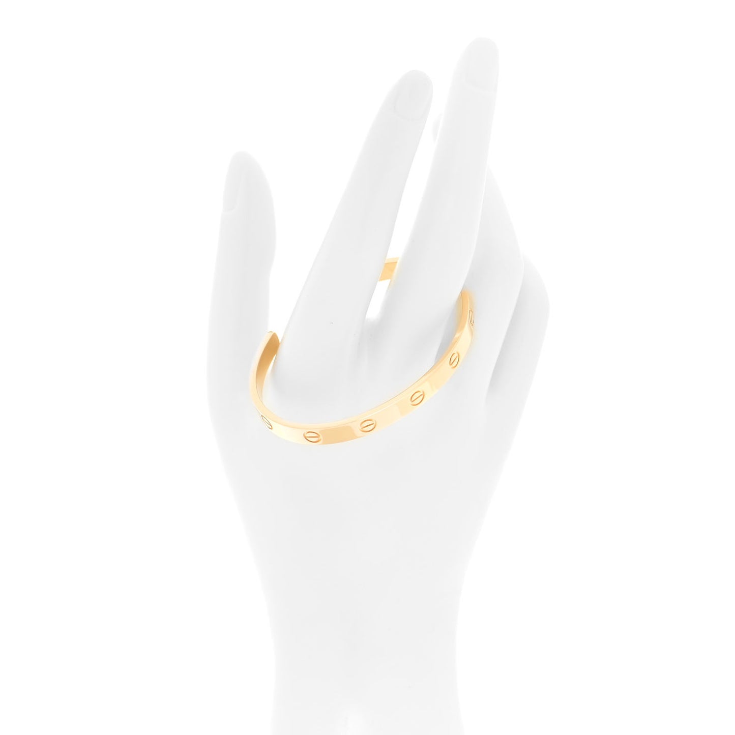 18K Yellow Gold LOVE Cuff Bracelet 17