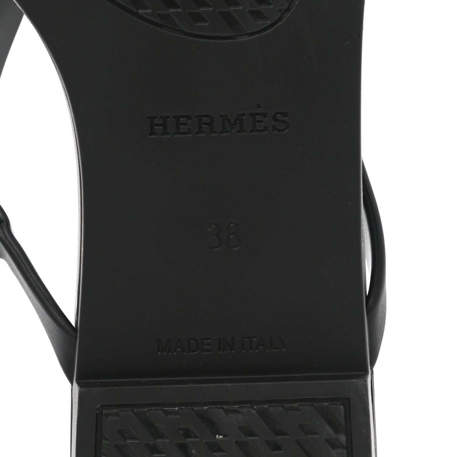 Hermes Rubber Womens Egerie Sandals 38 Black 6 of 9
