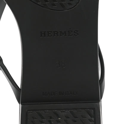 Hermes Rubber Womens Egerie Sandals 38 Black 6 of 9