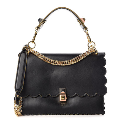 Fendi Vitello Liberty Scalloped Studded Kan I Shoulder Bag Black 1 of 18