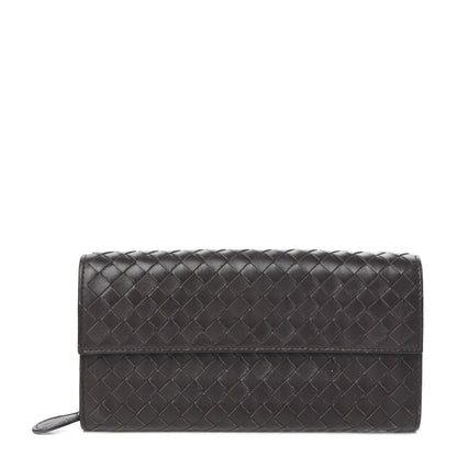 Bottega Veneta Nappa Intrecciato Continental Flap Wallet Ebano 1 of 8
