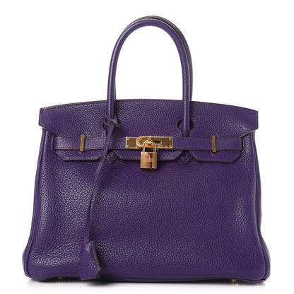 Hermes Taurillon Clemence Birkin 30 Iris 1 of 33