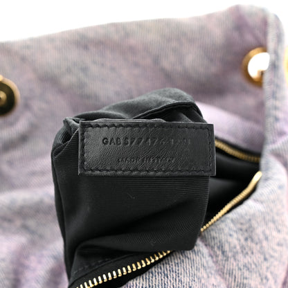 Saint Laurent Denim Quilted Small Loulou Puffer Monogram Chain Satchel Bleached Lilac 7 of 12