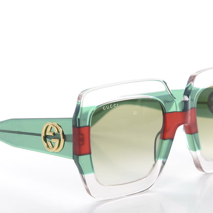 Gucci Square Web Frame GG0178S Sunglasses Green Red 5 of 8