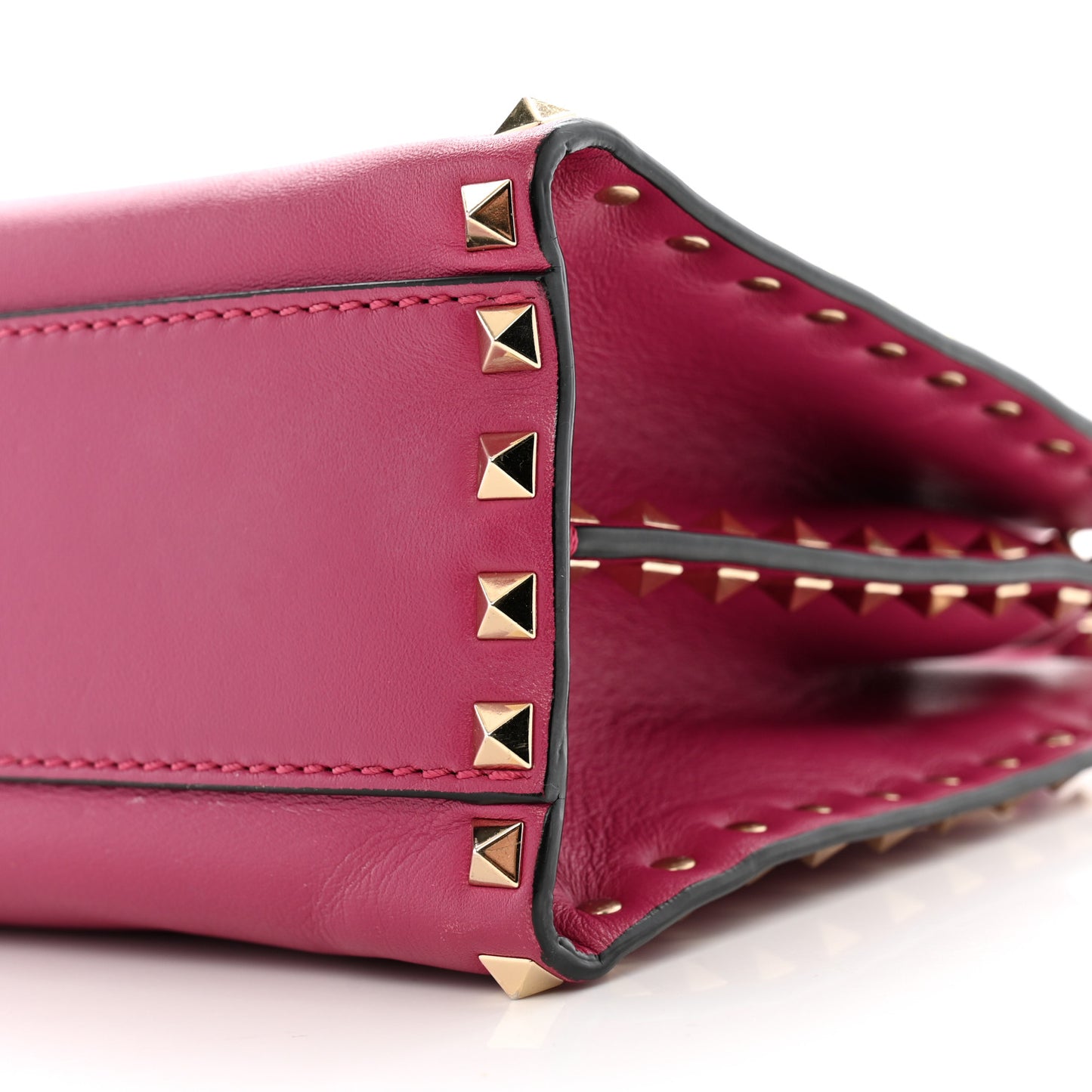 Vitello Rockstud Tote Deep Cyclamin