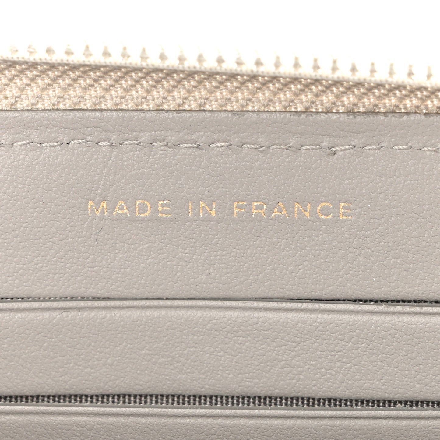 Caviar Quilted Boy Small Zip Around Wallet Grey