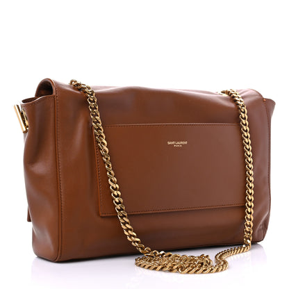 Saint Laurent Smooth Calfskin Suede Medium Reversible Monogram Kate Satchel Light Ochre 3 of 16