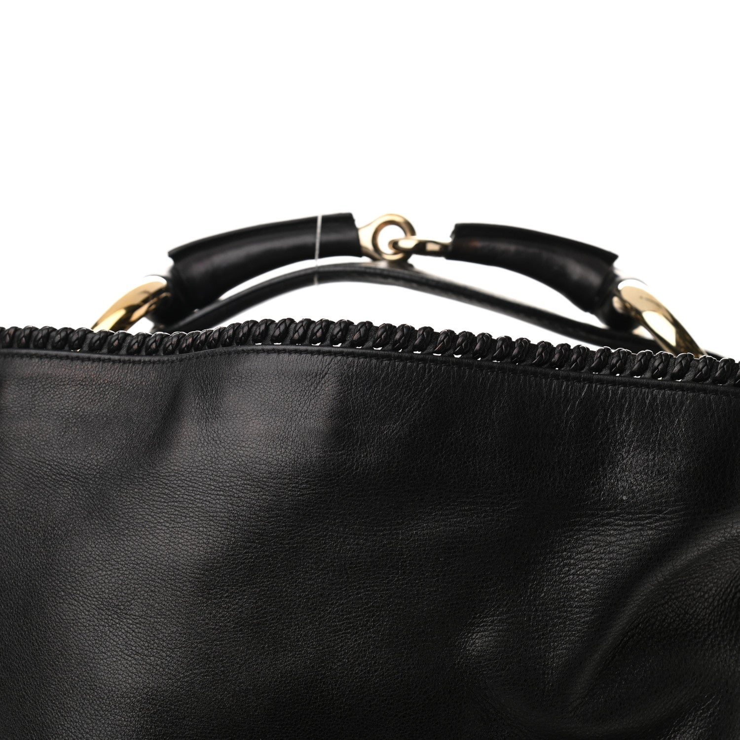 Gucci Calfskin Large Horsebit Chain Hobo Black 12 of 13