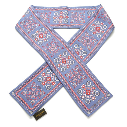 Louis Vuitton Silk Monogram Giant Lvrtual Flowers Bandeau Denim 1 of 7