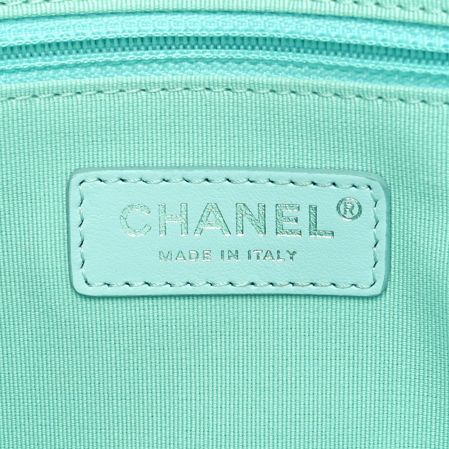 Chanel Shaded Calfskin Small Deauville Tote Light Green Turquoise Purple 7 of 12