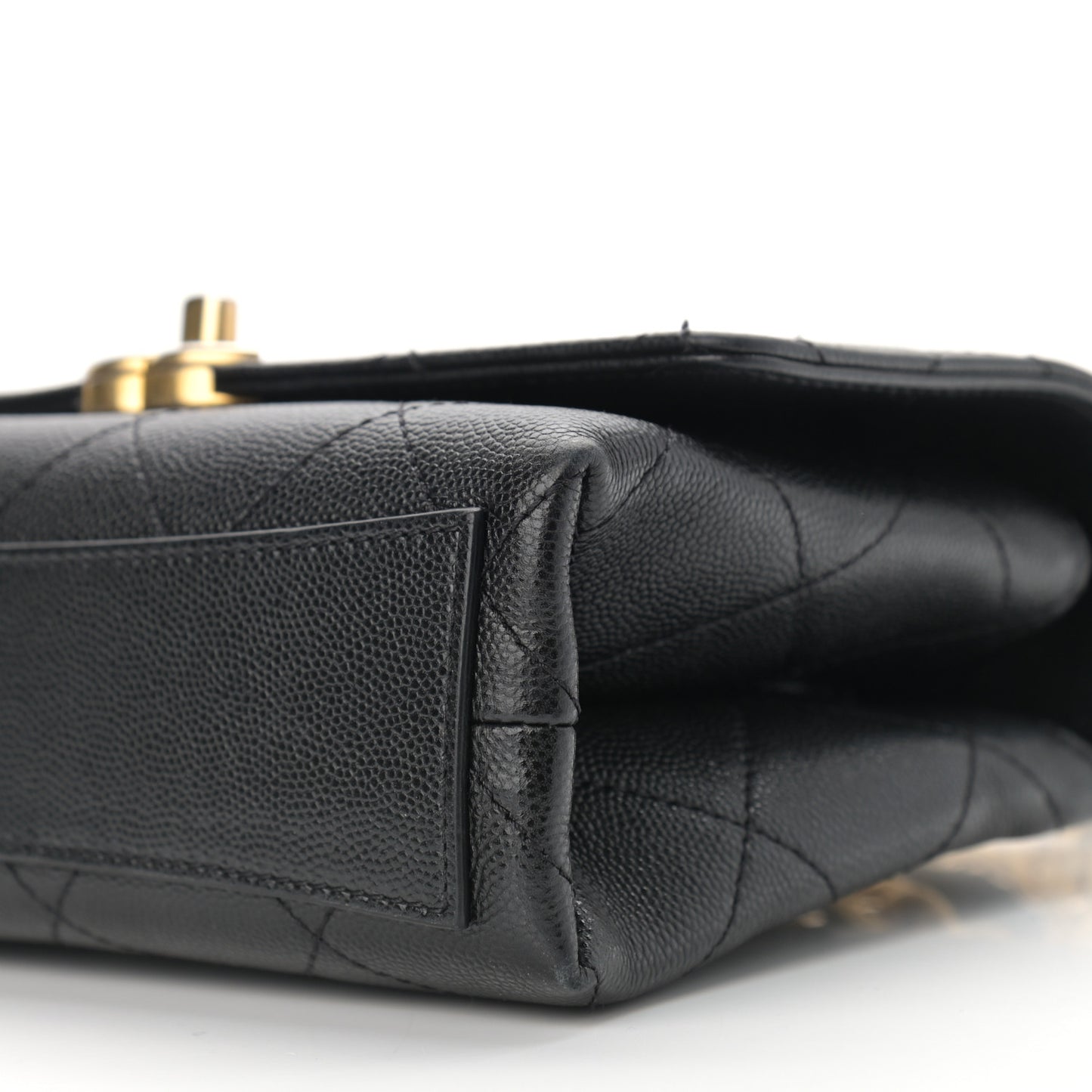Caviar Quilted Mini Bracelet On Chain Flap Black