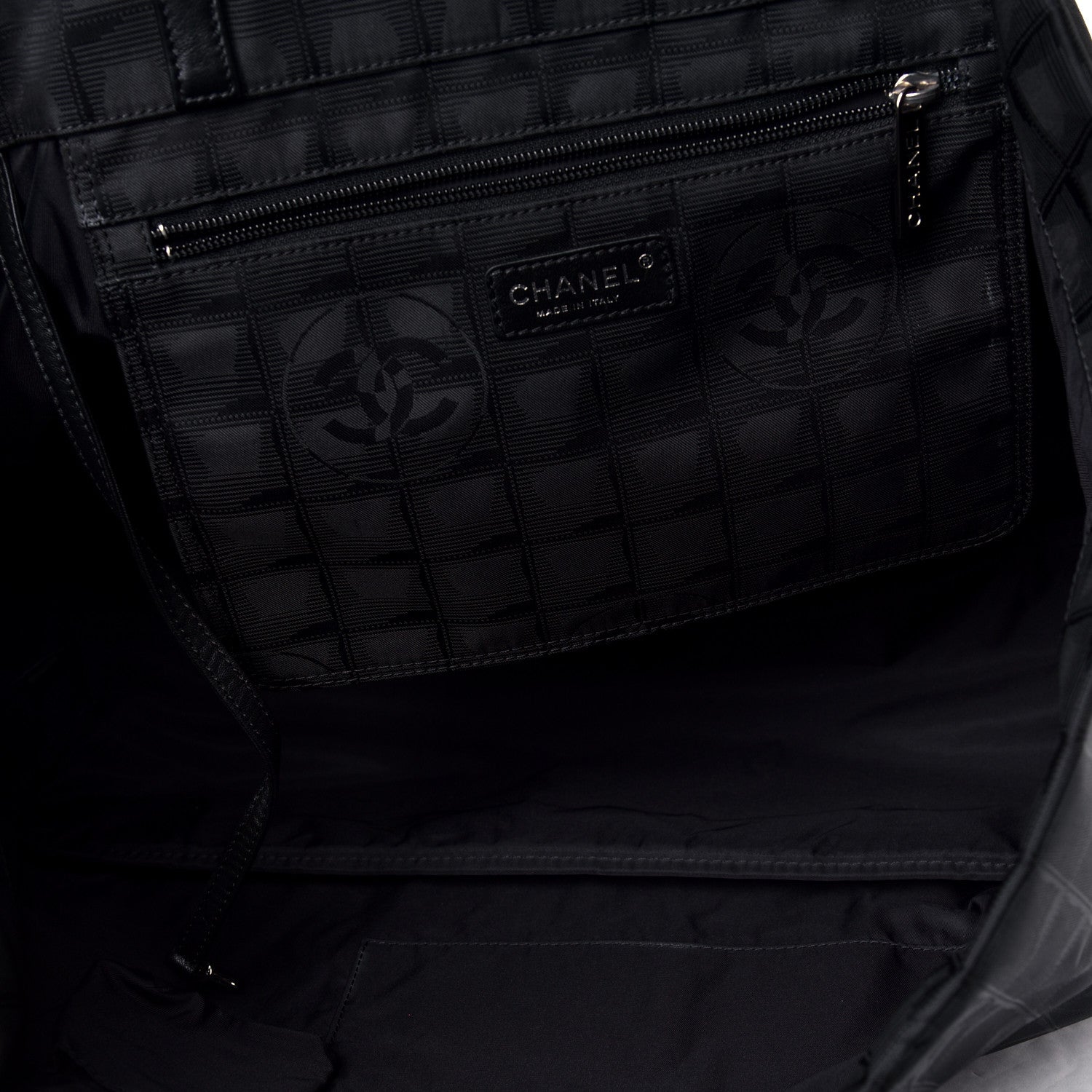 Chanel Nylon Large Travel Tote Black 4 of 6