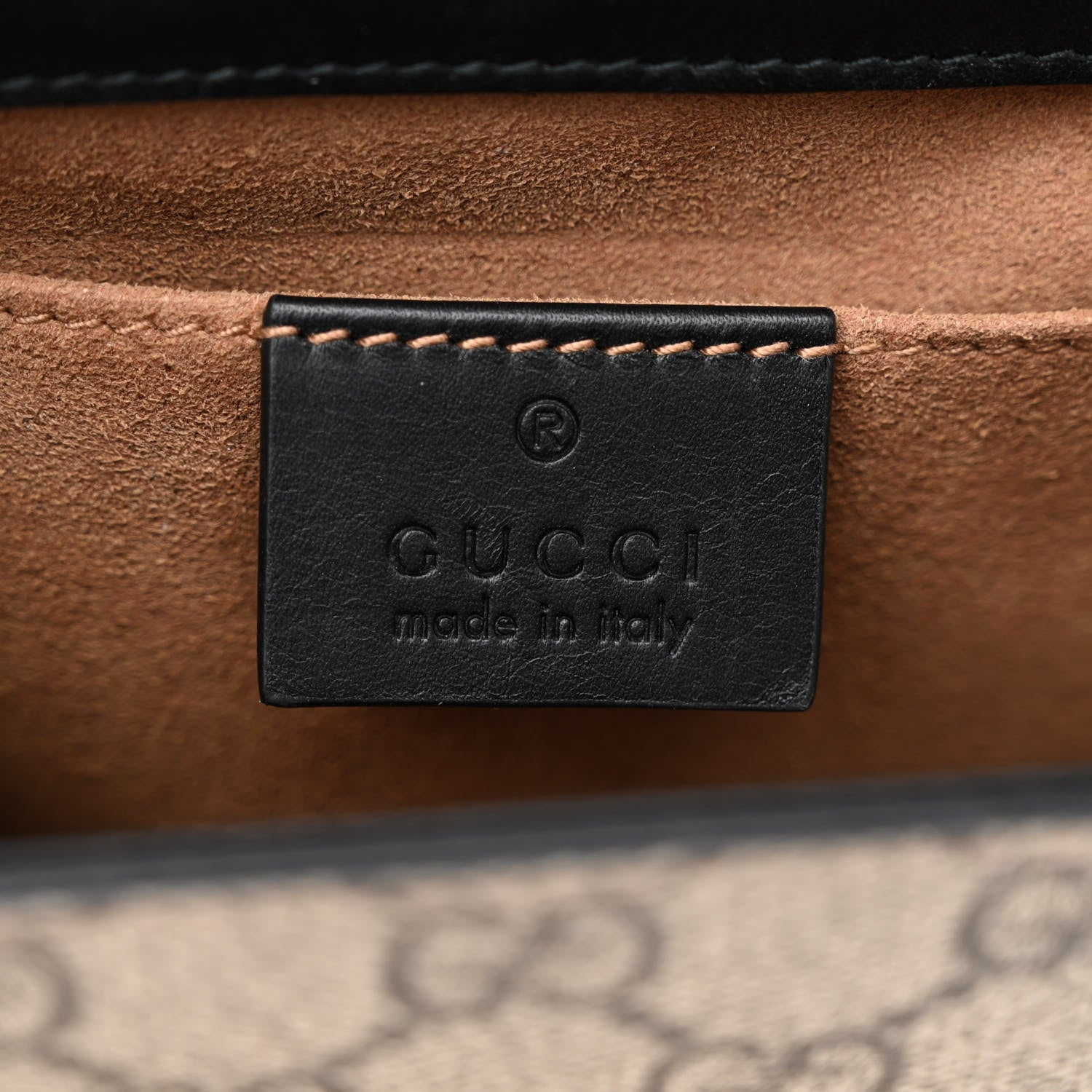 Gucci GG Supreme Monogram Calfskin Small Padlock Shoulder Bag Beige Black Cuir 6 of 14