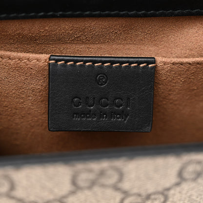 Gucci GG Supreme Monogram Calfskin Small Padlock Shoulder Bag Beige Black Cuir 6 of 14