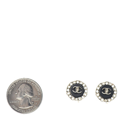 Chanel CC Chain Clip On Earrings Golden Black 2 of 4