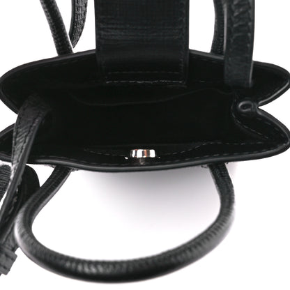 Balenciaga Squared Calfskin Logo Shopping Phone Holder Bag Black 5 of 9