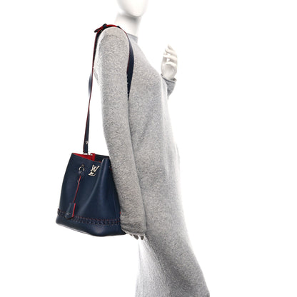 Louis Vuitton Soft Calfskin Braided Lockme Bucket Marine Rouge 2 of 9
