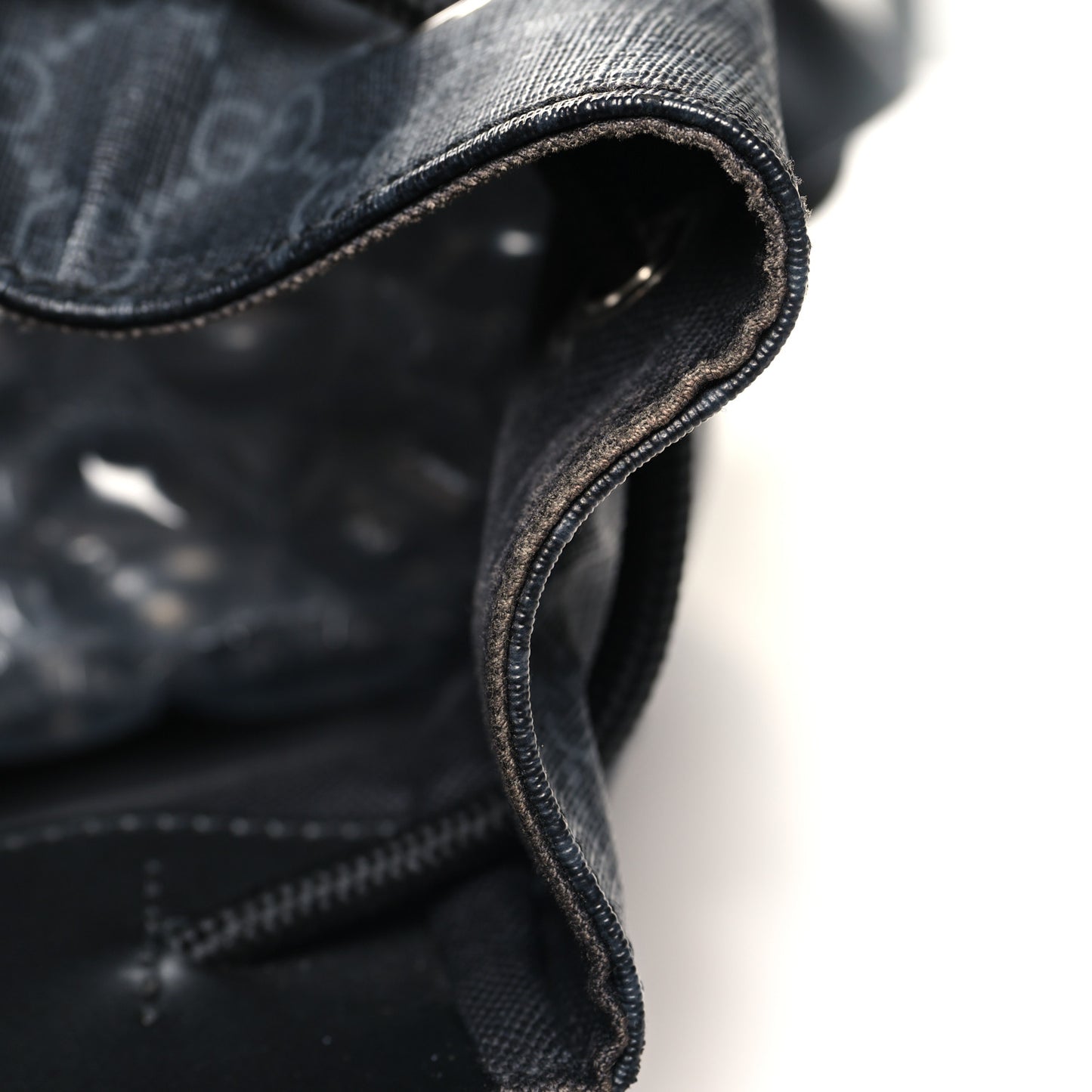 Soft GG Supreme Monogram Calfskin Web Double Buckle Backpack Black