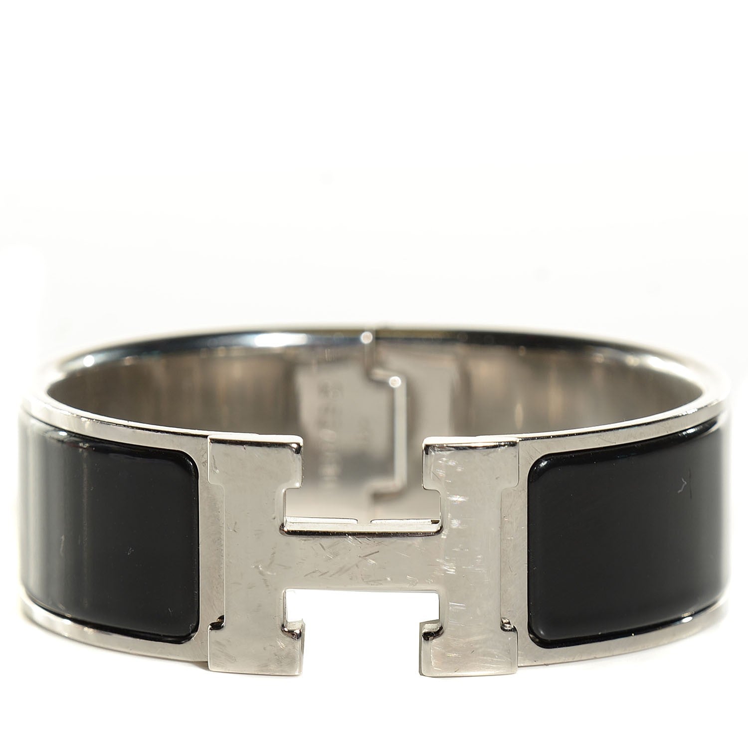 Hermes Enamel Wide Clic Clac H Bracelet PM Black 1 of 6