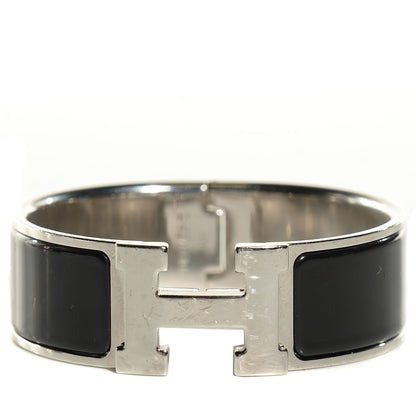 Hermes Enamel Wide Clic Clac H Bracelet PM Black 1 of 6