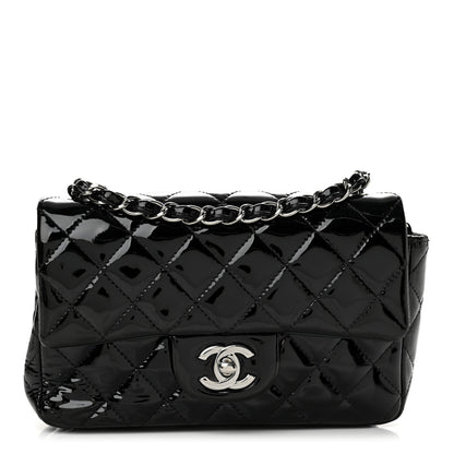 Chanel Patent Calfskin Quilted Mini Rectangular Flap Black 1 of 13