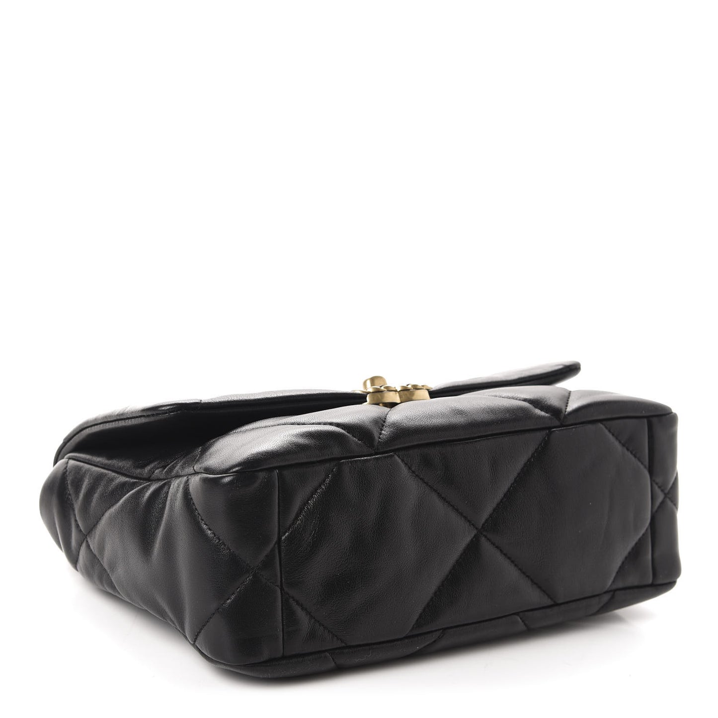 Lambskin Quilted Medium 19 Flap Black